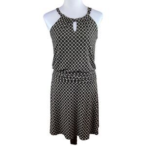 Enfocus Studio Black And Tan Halter Neck Fit And Flare Dress, Size 10